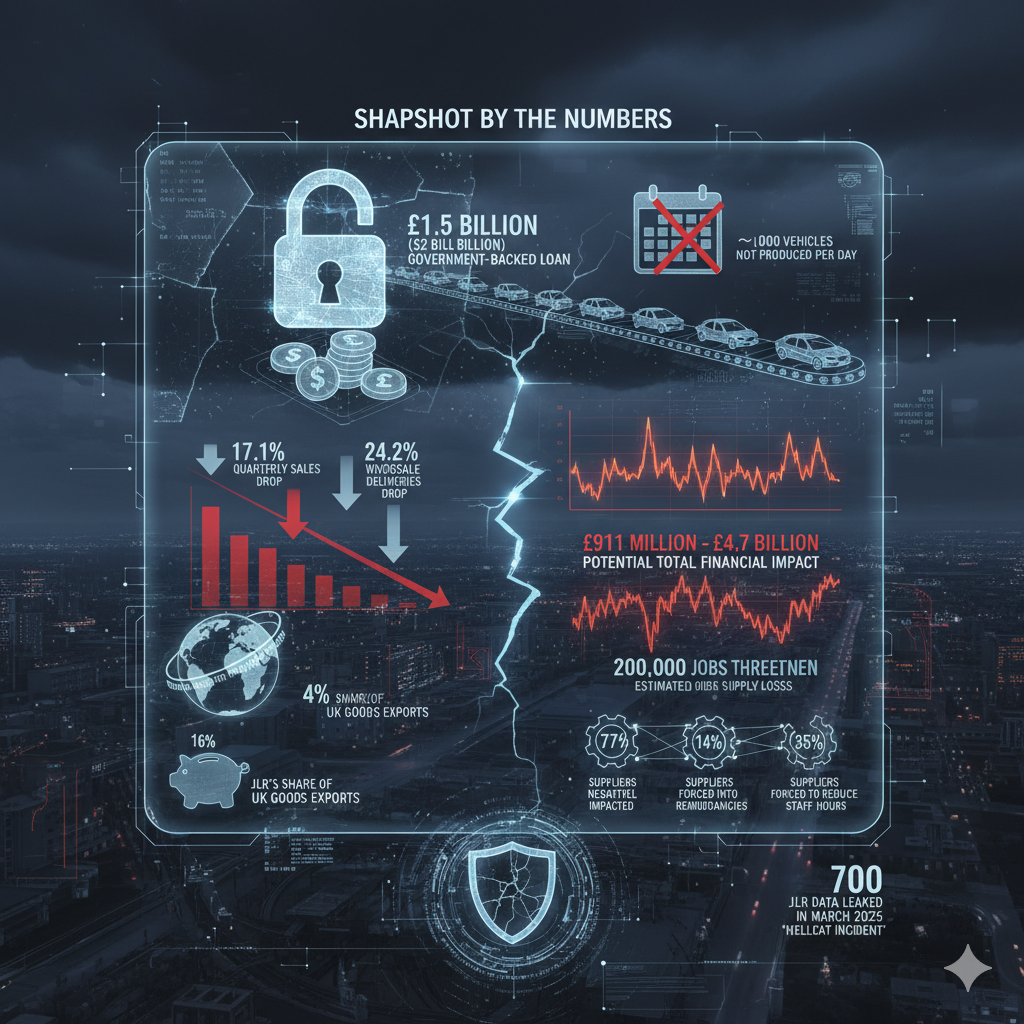 Jaguar Land Rover Cyber Attack Statistics Graphic