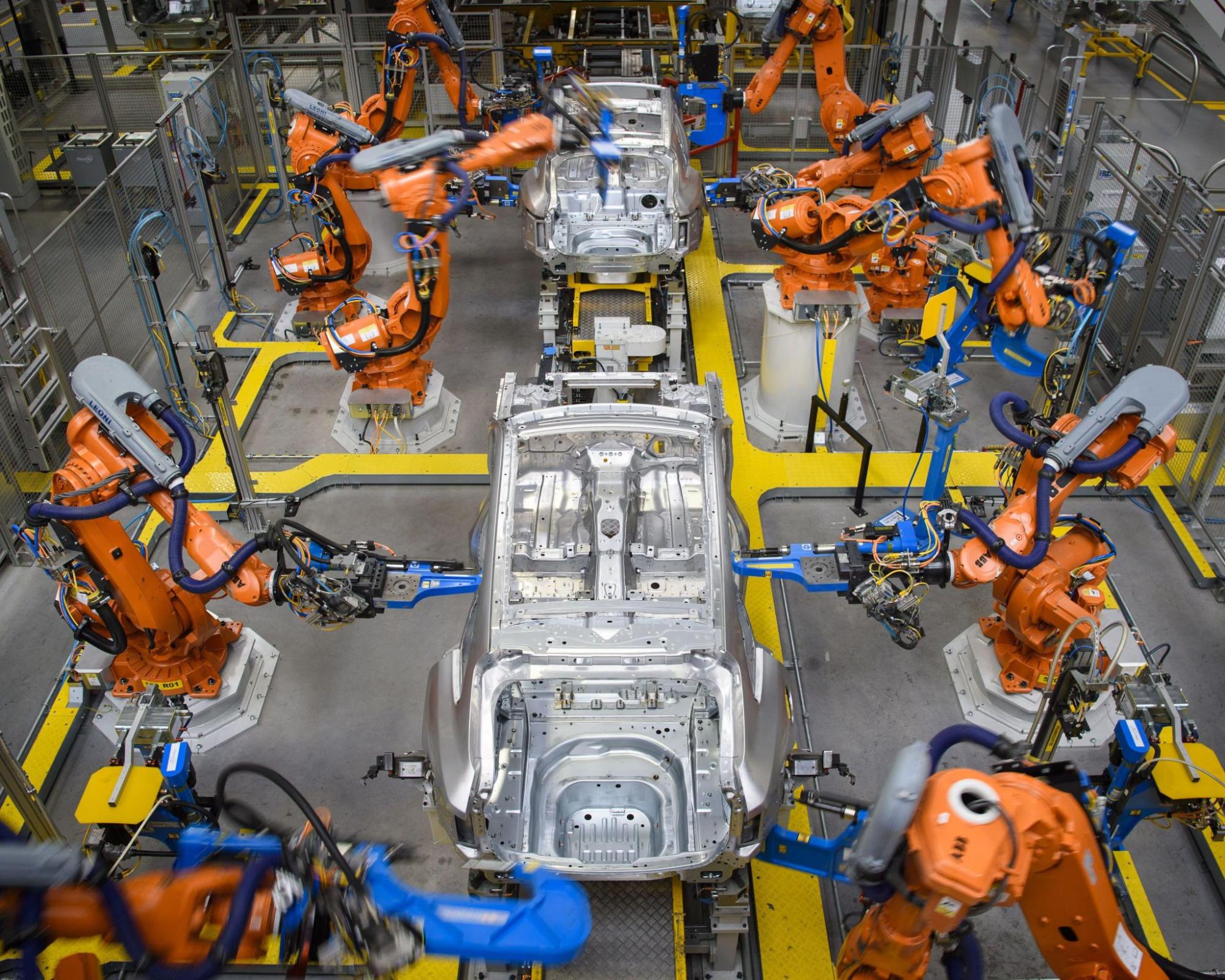 Smart Factory automated assembly line and robotics
