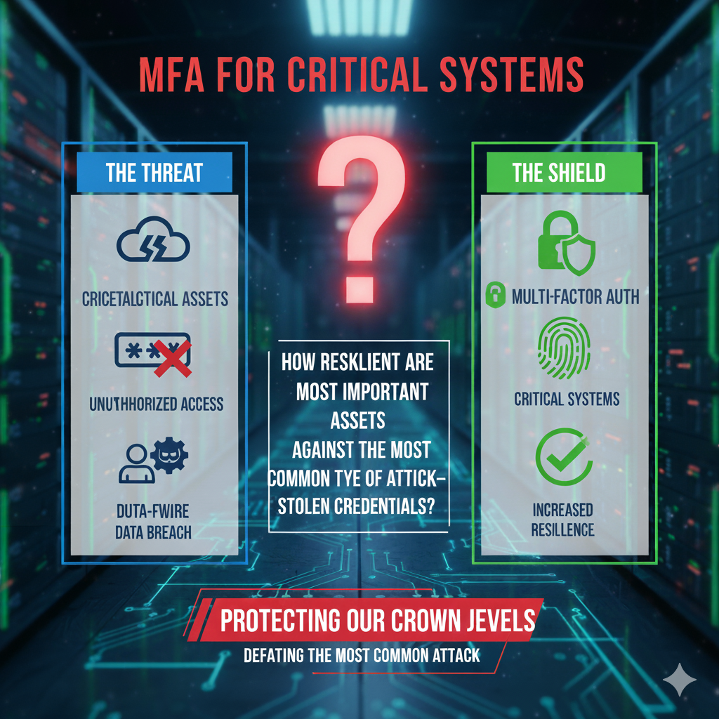 Multi-Factor Authentication coverage metric for critical systems