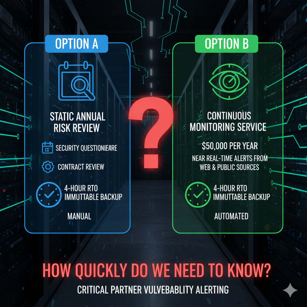 Third-party vendor risk management PLA tiers